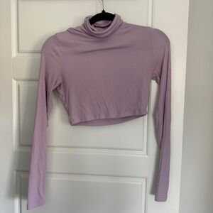 Sunday Best Purple Rubbed Long Sleeve Crop Top
